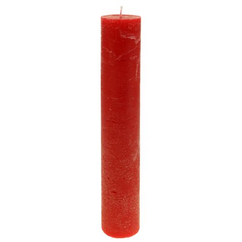 Article Bougies rouges grandes bougies en bâton couleur unie 50x300mm 4 pcs