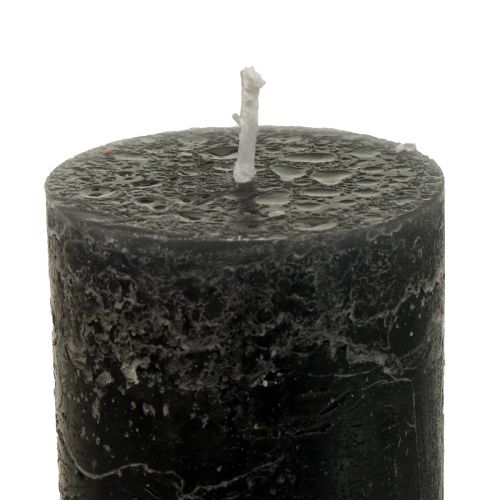 Article Grandes bougies, bougies bâton, couleur anthracite unie, 50x300mm, 4 pièces