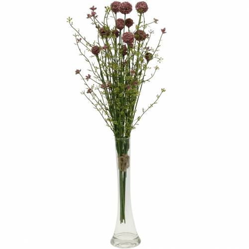 Floristik24 Artificielle Craspedia Violet Drumstick Fleurs Artificielles 3pcs