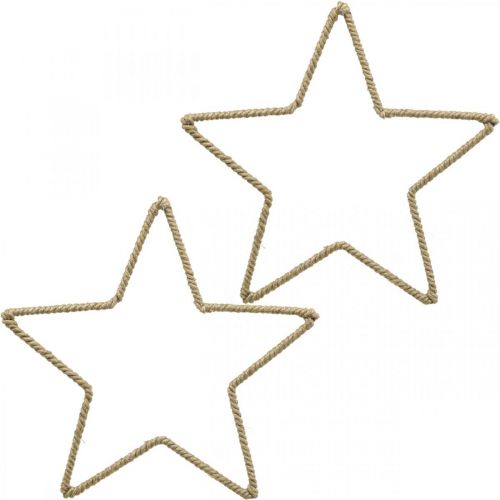 Article Décoration de l&#39;Avent, étoile de décoration de Noël, étoile décorative jute L20cm 5 pcs