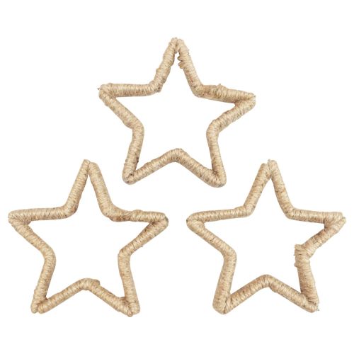Floristik24 Décoration de l&#39;Avent Décoration de Noël étoile étoile décorative jute 13,5 cm 6pcs