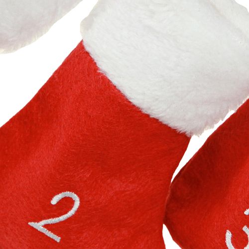 Article Calendrier de l'Avent pour garnir les bottes feutre rouge blanc 155cm