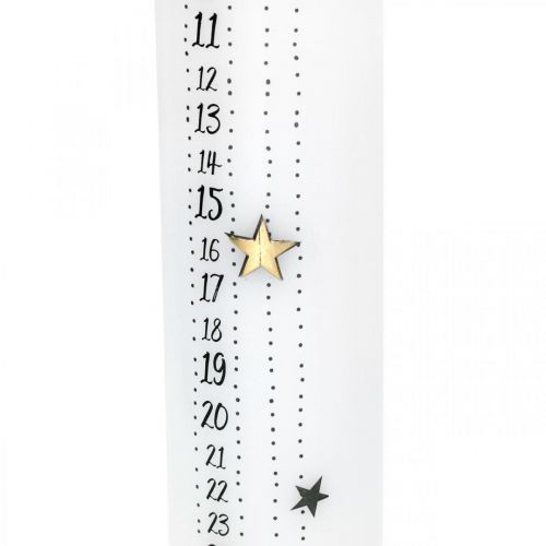 Floristik24 Bougie Calendrier de l&#39;Avent Bougie Pilier Blanche Noël 250/50mm