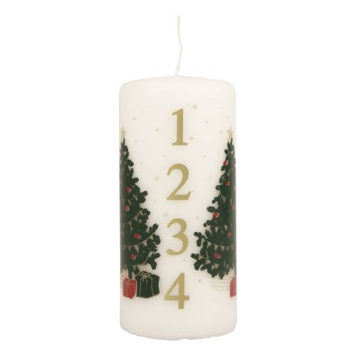 Bougie du calendrier de l&#39;Avent Bougie de Noël blanche 150/65mm
