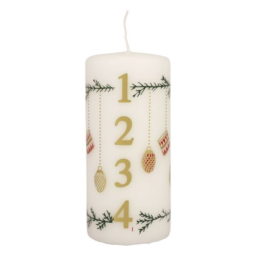 Bougie du calendrier de l'Avent Bougie de l'Avent bougie  blanche 150/65mm-66457-HÄNGER