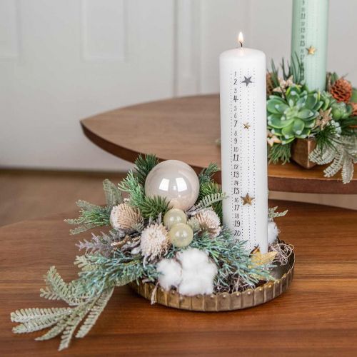 Floristik24 Bougie Calendrier de l&#39;Avent Bougie Pilier Blanche Noël 250/50mm
