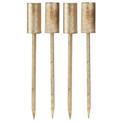 Article Bougeoirs de l&#39;Avent pour bougies bâtons métal doré Ø23mm 4pcs
