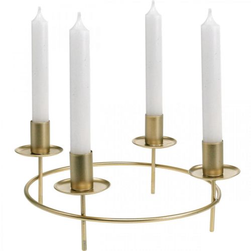 Article Bougie anneau tige bougies bougeoir or Ø28cm H11cm 2pcs