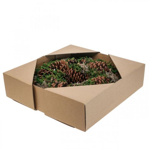 Floristik24 Couronne de l&#39;Avent porte couronne décorative avec cônes mousse Ø30cm
