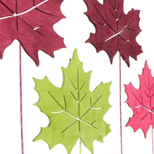 Article Piquet de jardin d'automne en bois de feuille d'érable W9.5cm L31cm 12pcs