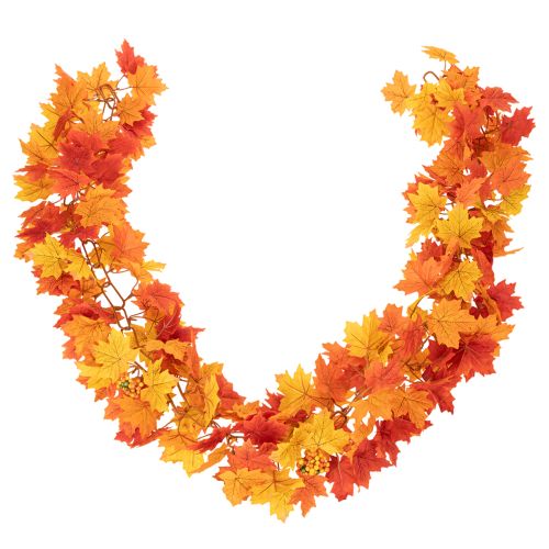 Article Guirlande de feuilles d'érable artificielles, décoration d'automne, 170 cm