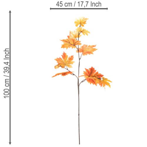Article Branche d'érable artificielle pour décoration d'automne 100 cm