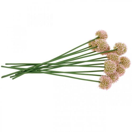 Floristik24 Fleur artificielle allium rose 38cm fleur artificielle en soie d'oignon ornemental en bouquet 12pcs