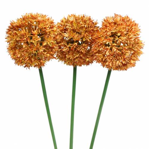 Floristik24 Oignon décoratif Allium artificiel orange 70cm 3pcs