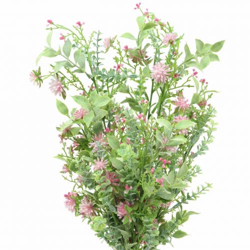 Floristik24 Bouquet avec gazon et fleurs roses artificielles 53cm