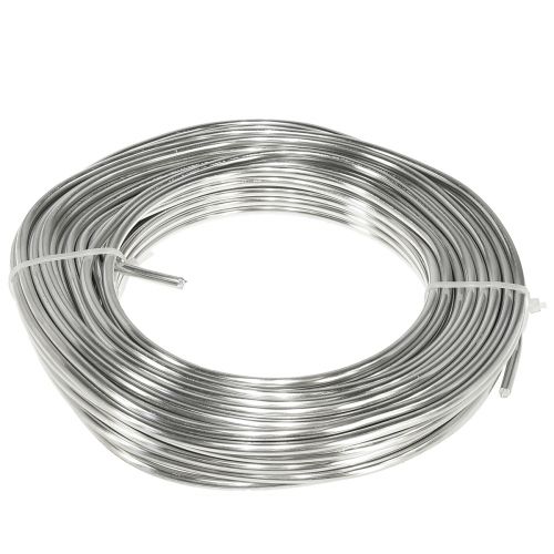 Fil d&#39;aluminium fil artisanal argenté brillant fil décoratif Ø5mm 1kg