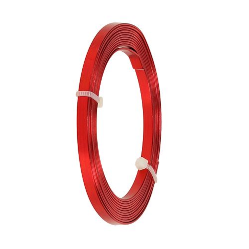 Article Fil plat d’aluminium en rouge 5mm x 1mm 2,5m