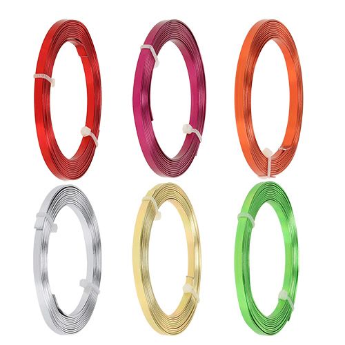 Fil plat d’aluminium 5mm x 1mm multicolore 2,5m