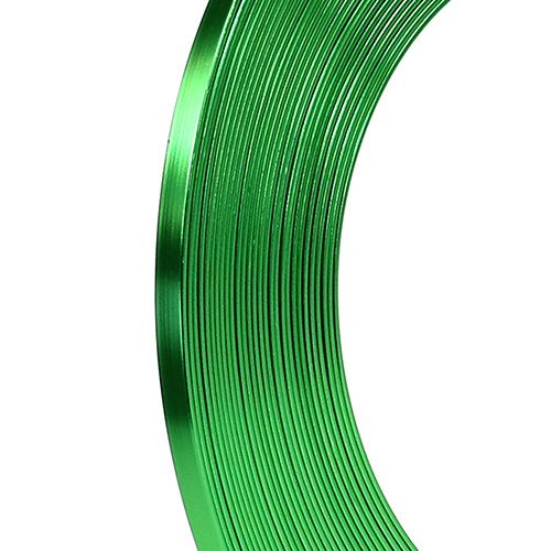 Floristik24 Fil plat aluminium vert pomme 5mm 10m