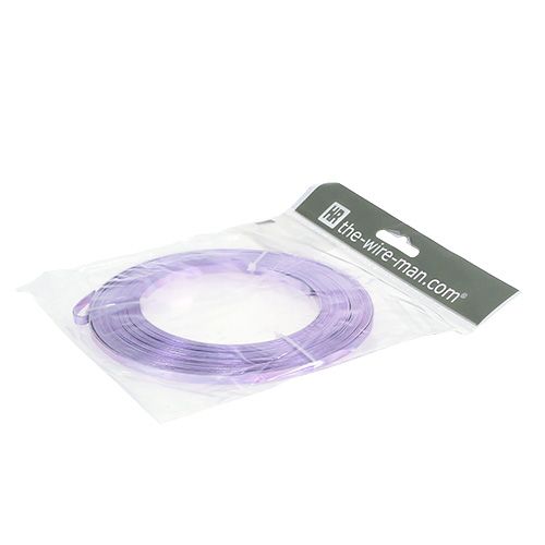 Article Fil plat aluminium lavande 5mm 10m