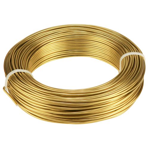 Article Fil d&#39;aluminium 2 mm fil artisanal fil décoratif doré 60 m 500 g