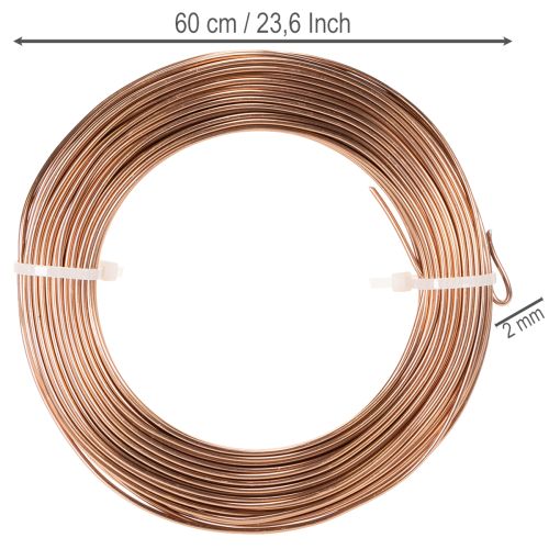 Fil d'aluminium 2 mm pour art floral et loisirs créatifs, 60 m, 500 g | Floristik24.be