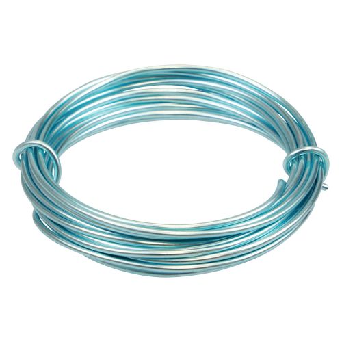 Fil d&#39;aluminium 2mm fil d&#39;aluminium fil de bijoux bleu clair 3m