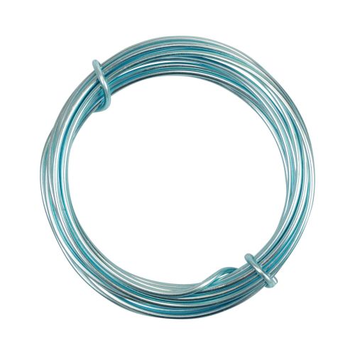 Article Fil d'aluminium 2mm fil d'aluminium fil de bijoux bleu clair 3m