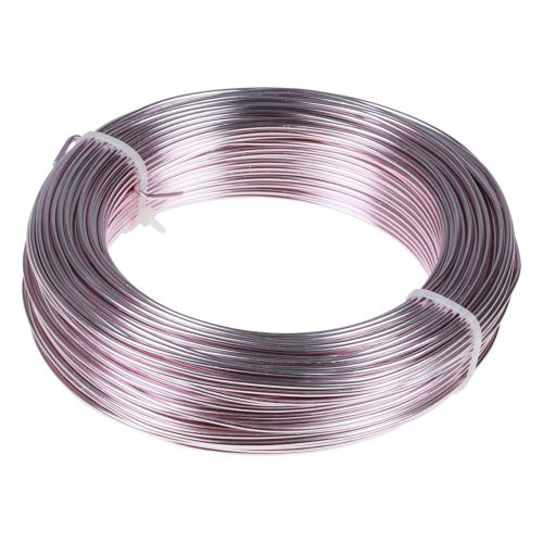 Floristik24 Fil aluminium Ø2mm fil décoratif rose rond 480g