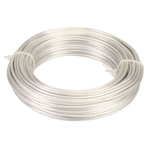 Floristik24 Fil d&#39;aluminium fil d&#39;aluminium 3mm fil de bijoux blanc-argent mat 500g