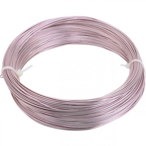 Floristik24 Fil d&#39;aluminium Ø1mm rose fil décoratif rond 120g