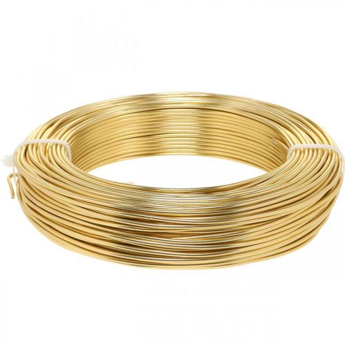 Fil alu doré Ø2mm fil déco fil artisanal rond 500g 60m
