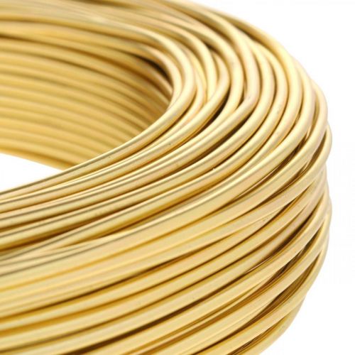 Fil alu doré Ø2mm fil déco fil artisanal rond 500g 60m