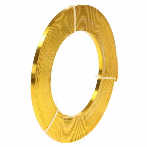 Floristik24 Fil plat en aluminium 5mm 10m fil de métier jaune soleil