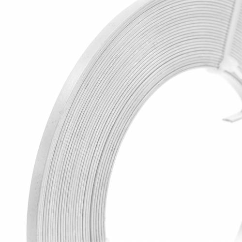 Floristik24 Fil plat en aluminium 5 mm 10 m de fil de perlage blanc