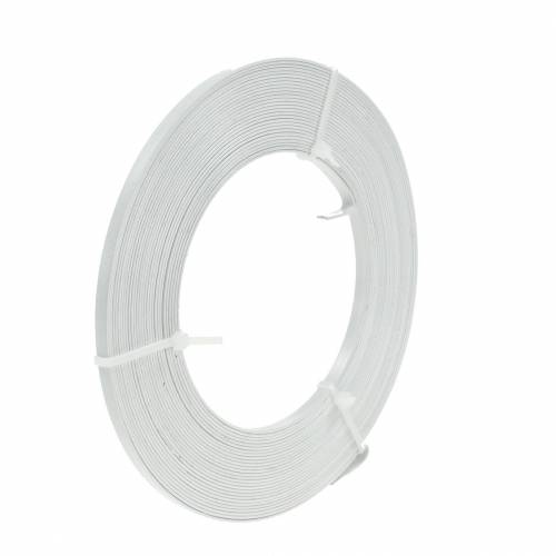 Fil plat en aluminium 5 mm 10 m de fil de perlage blanc