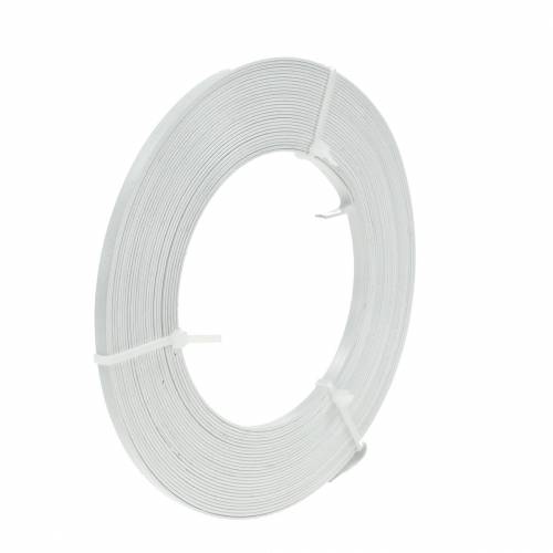 Floristik24 Fil plat en aluminium 5 mm 10 m de fil de perlage blanc