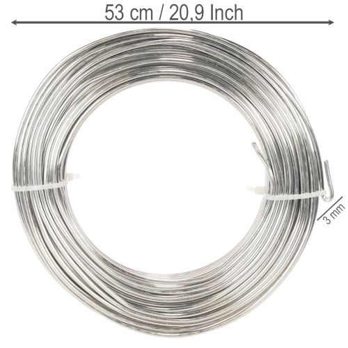 Fil d'aluminium argenté, 3 mm, fil pour loisirs créatifs, 1 kg | Floristik24.be