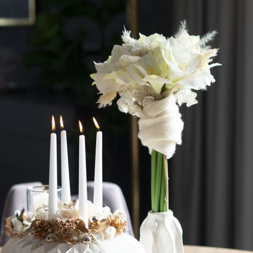 Amaryllis artificielle blanche avec tige, Avent et Noël, 50 cm | Floristik24.be