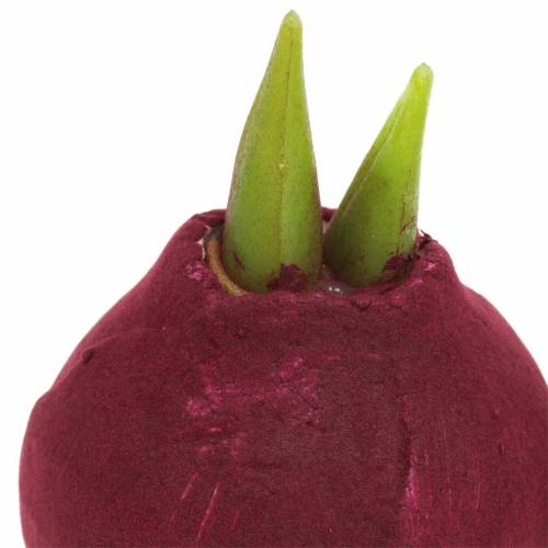 Floristik24 Bulbe Amaryllis Artificiel Bordeaux H12.5cm 3pcs