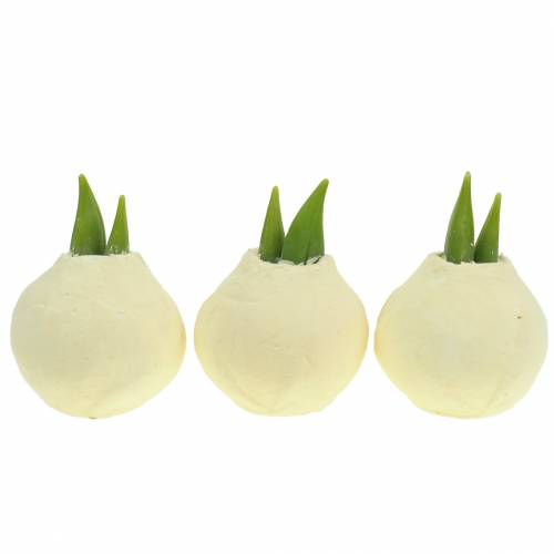 Floristik24 Amaryllis tuber Artificiel blanc 12.5cm 3pcs