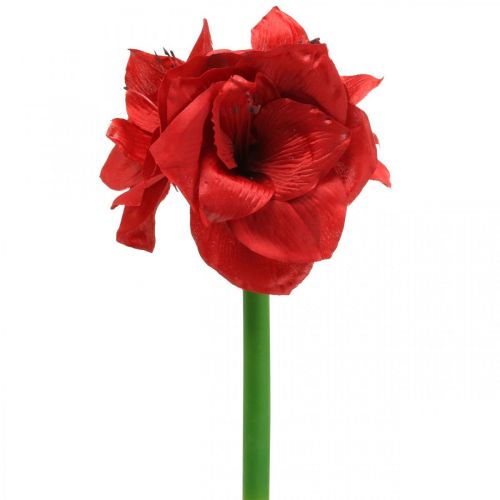 Amaryllis rouge fleur en soie artificielle avec trois fleurs H40cm