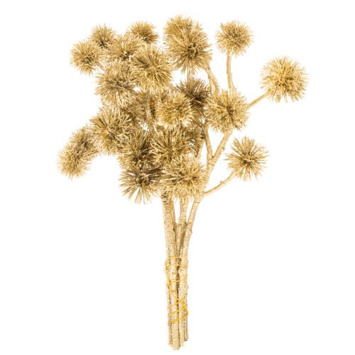 Branche de fruits artificielle ambrée, décoration dorée, lot de 6 (26 cm) | Floristik24.be