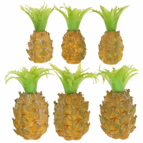 Floristik24 Mini ananas artificiel H6.5cm - 8cm 6 pcs