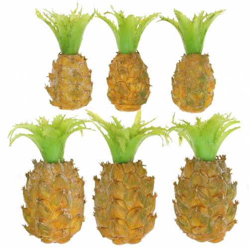 Floristik24 Mini ananas artificiel H6.5cm - 8cm 6pcs