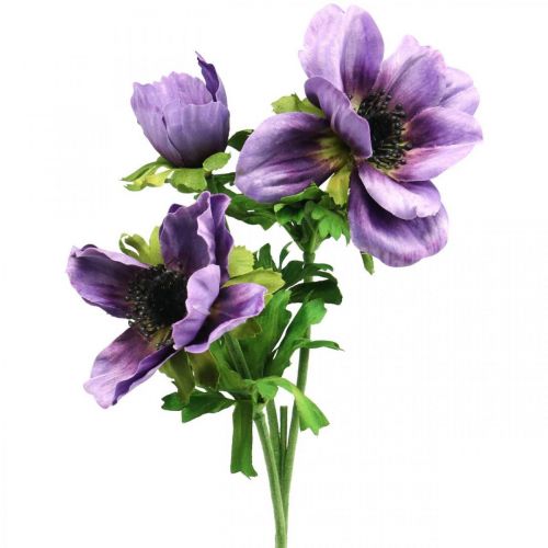 Anémone artificielle, fleur de soie, plante artificielle à fleurs violet L55cm