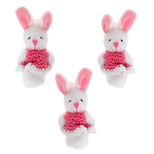 Floristik24 Suspension lapin 5,5 cm rose 9 p.