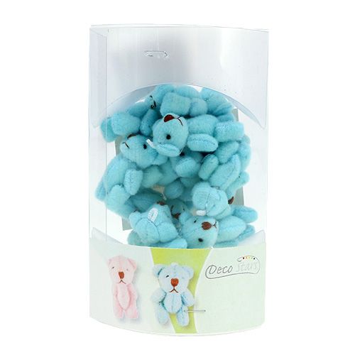 Article Pendentif ours bleu clair 3,8cm 12 pcs