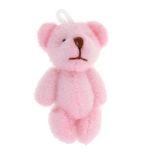 Floristik24 Suspension oursons rose 3,8 cm 12 p.