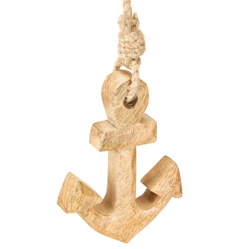 Article Décoration d&#39;ancre en bois à suspendre en couleur naturelle 7 cm x 10 cm 6 pièces